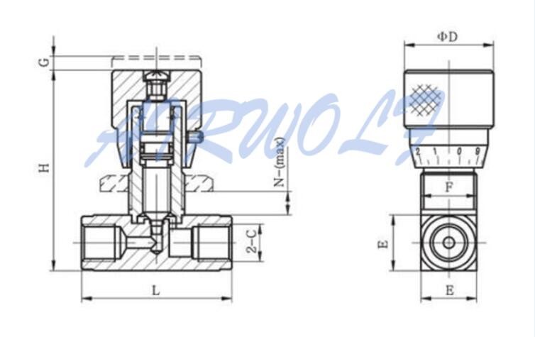 40Mpa STB-G1/4 Hydraulic Flow Control Valve With Scale