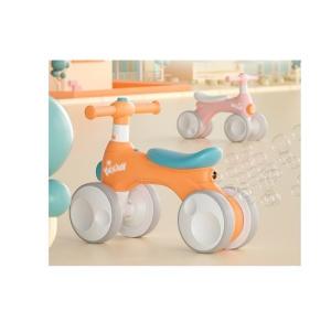 Quality Plastic 4-wheel children's balance bike with music light bubble device max loading 30kg wholesale