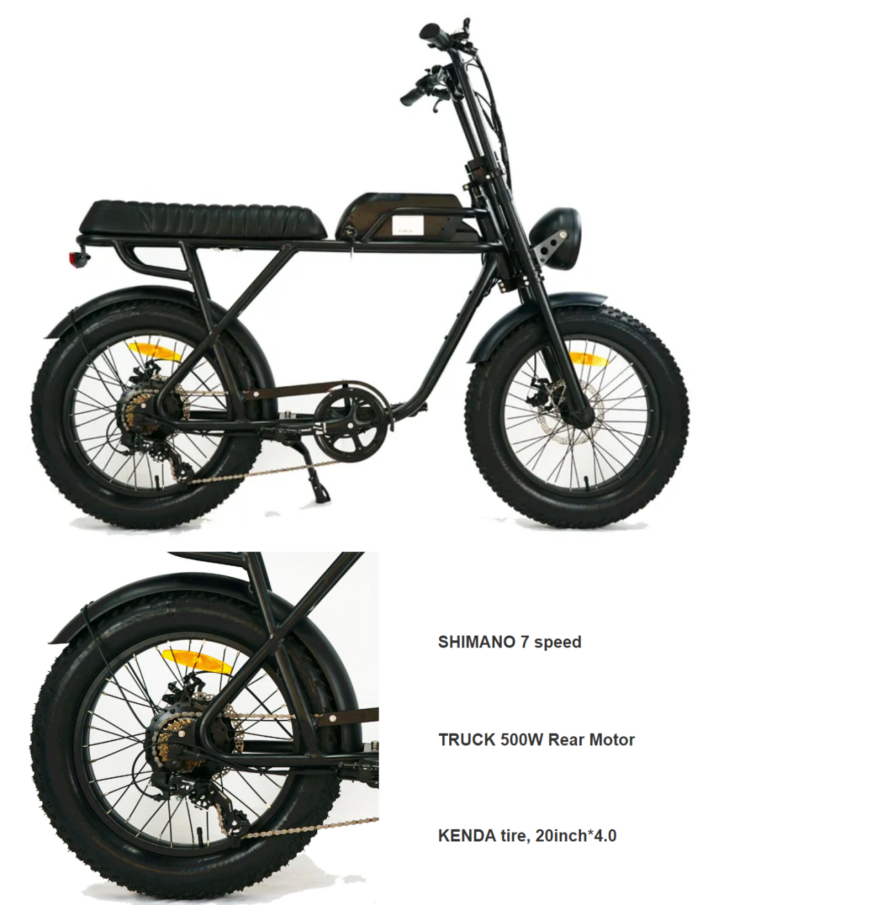 Max Load 120 KGS 2024 Adult Fat Wheel Full Suspension Electric Bike MT01 Retro Style Moped