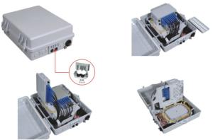 Quality Plastic fiber optical distribution box,292.5X227.5X102mm,wall/Pole-mounted,IP65,2PCS 1X8 /1X16 SPLITTER,supporting uncut wholesale