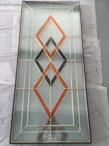 Quality 62''X31'' Frosting Designs On Decorative Leaded Glass Brass Caming 25.4mm IGCC wholesale