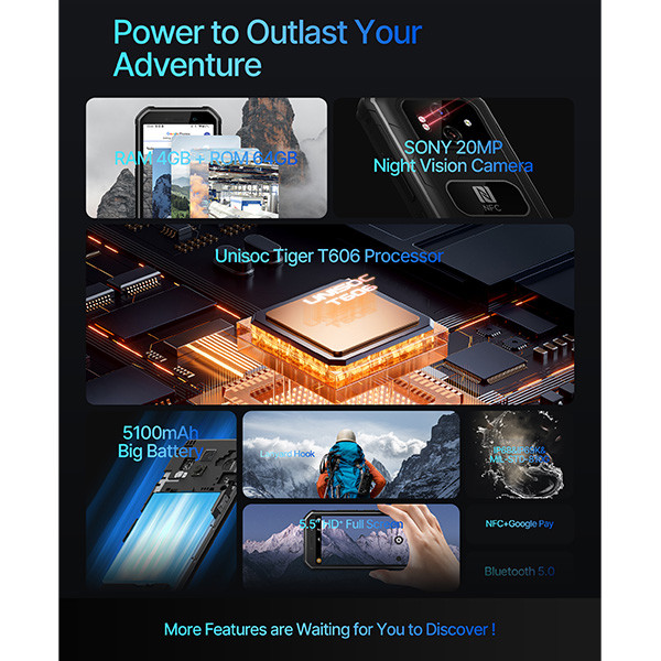 5050mAh Smart Rugged Mobile Phones 5G 236g