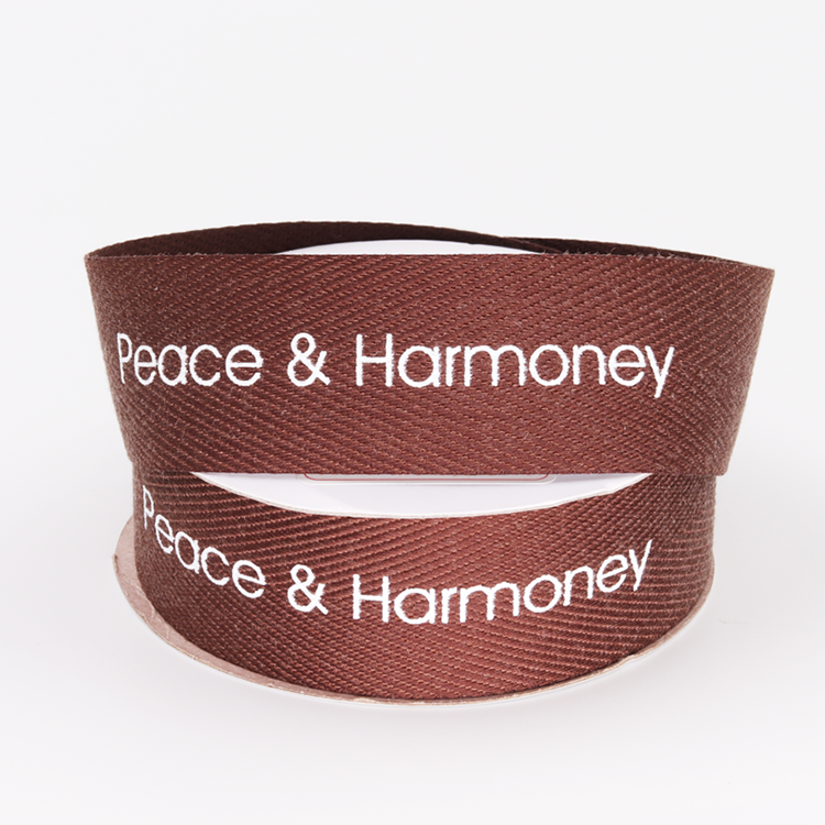 Screen Ink Personalised Printed Ribbon Polyester Material Custom Logo