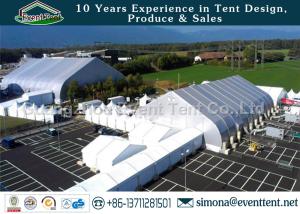 Quality Big Size Outside Storage Tent White , Wedding Venues Marquee curved tent UV Resistant wholesale