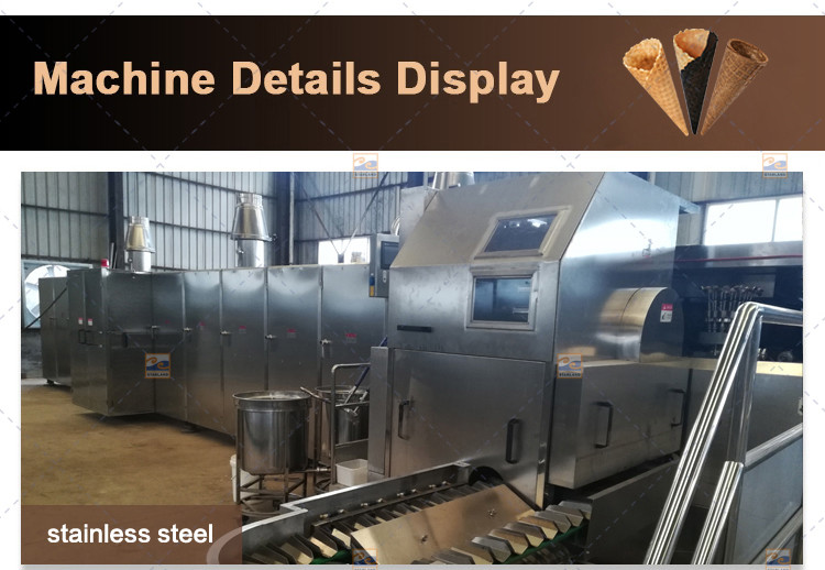 Flexible 35 Baking Plates 5m Long Wafffle Cone Machine
