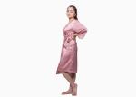 Pink Color Home Ladies Satin Pyjamas Night Dresses Sleepwear Two Pcs Design
