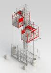 SC160/160 Twin Mast Building Material Hoist , 30 Passenger Hoist Lift