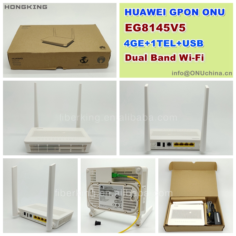 Dual Band WiFi AC ONU ONT huawei Echolife GPON XPON EG8145V5 FTTH 1GE 3FE USB TEL Optical Network Terminal