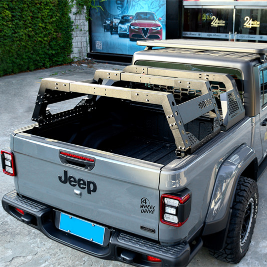Silver Black Placement Trunk Mount Thorax Bed Rack System for Toyota Full-Size Truck Bed