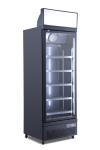 Supermarket Single Glass Door Freezer With A Bright White Galvanized Interior