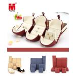 Wedding Velvet Double Ring Box , 4.7X 4.5X 4.5CM Ring Presentation Box