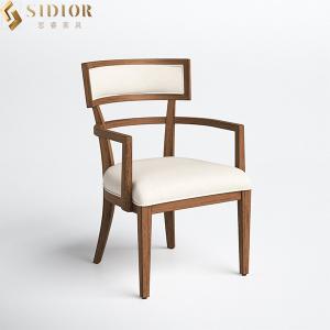 Quality SGS White Solid Wood Dining Chairs Modern Farmhouse Dining Chair 62cm Length wholesale
