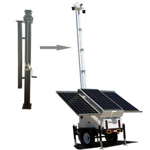 Quality Q235 Steel 20ft 23ft Manual Telescopic Mast Light Tower Mast CE wholesale