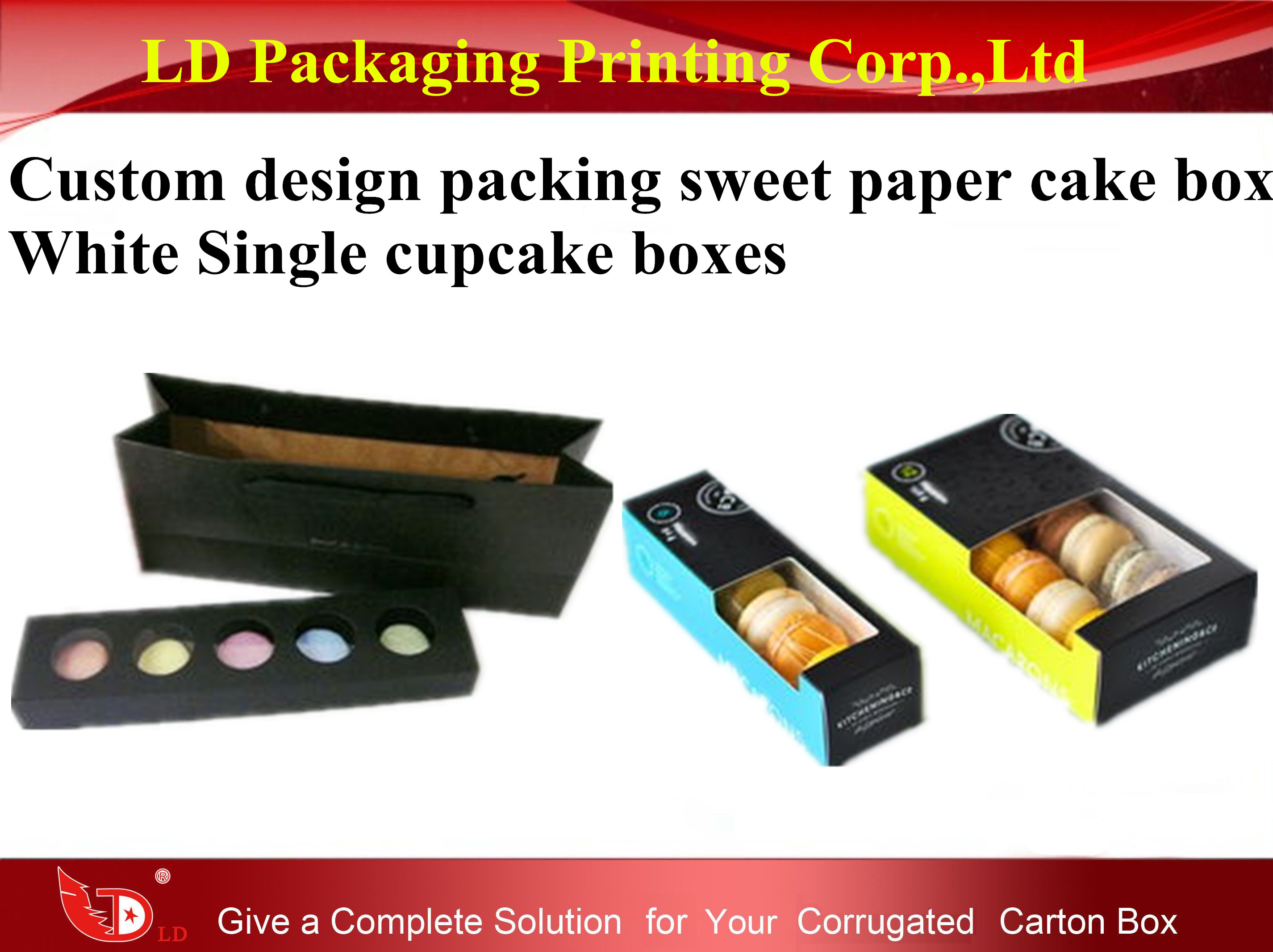 Custom Design Packaging Sweet Paper Cake Box white Single Cupcake Boxes