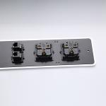 Brushed Aluminum Recessed Desk Power Outlet Grommet In Office Desk