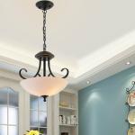 American Rural led Chandelier simple iron Lamp bedroom dining room led creative