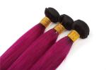 Double Drawn Purpled Color Straight Hair Unproduced Virgin Brazilian Hair