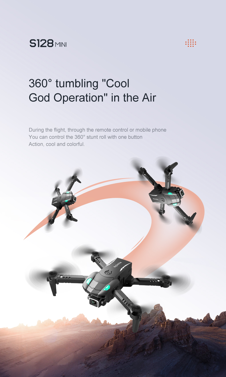 Maximum Flight Time S128 Mini Drone Portable 4k Dual Camera Obstacle Avoidance Take Off Landing Wifi Rc Drone
