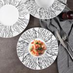 SGS Nordic Floral Paper Soup Fine Bone China Dinnerware Set Plates