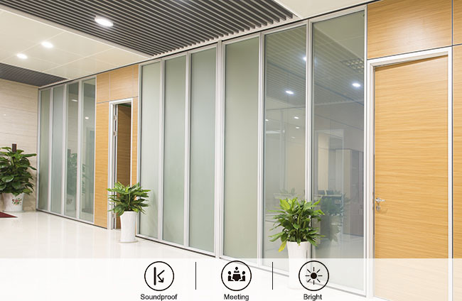 Sound Insulation Wall Partition Panel Modular Glass Office Partitions For Separate Areas