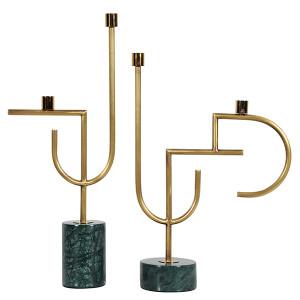 Quality Interior Home Decor Marble Basetall 520mm Gold Candle Holders wholesale
