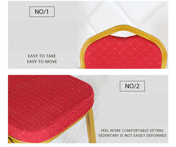 Metal Banquet Restaurant Chairs With Anti Skid Wear Resistant Food Pads