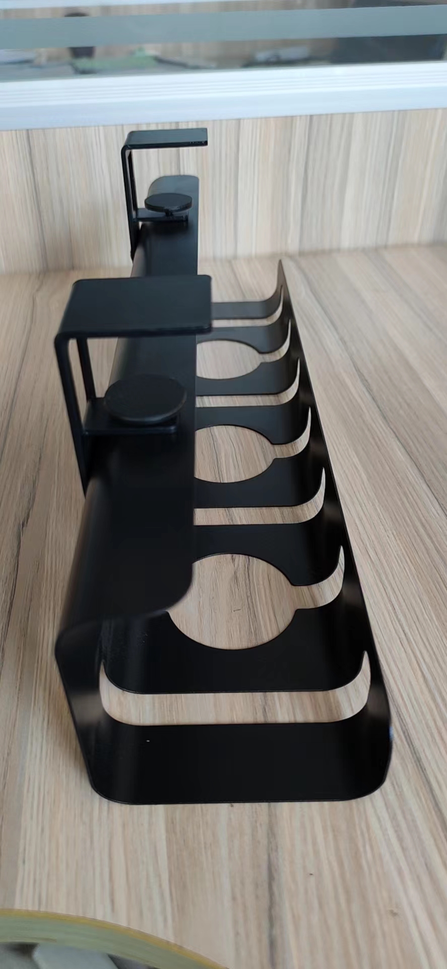 Multifunctional Black Cable Management Organizer Rack for Office Under Desk 43*10*10 cm