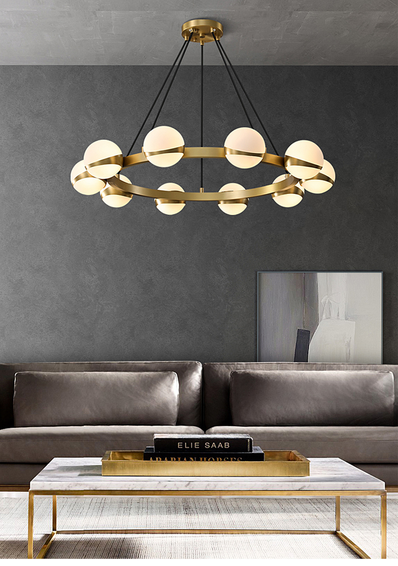 Modern living Room Copper Chandelier Lamp Luxury Bedroom Chandelier Lighting(WH-MI-460)