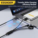 TPE USB A To USB C + L + Watch Cable 3 In 1 Charging Cable 3A ES-X60 Series