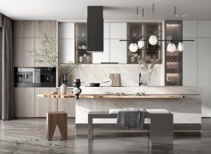 Quality Supplier Modern Kitchen Cabinet Shaker With Islands Design Good Strength wholesale