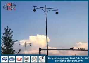 Quality ISO RAL Powder Coated Street Light Poles , Polygonal Outside Light Pole wholesale