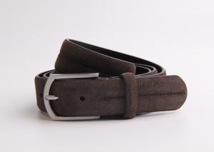 Quality Casual Alloy Pin Buckle 100cm Cow Suede Leather Belt wholesale