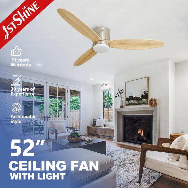 1stshine Ceiling Fan with LED and Three Wooden Blades Lamp Body Material Meatl