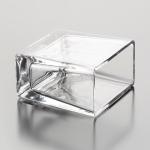 Transparent 350ml Home Decoration Glass Pressed Small Rectangle Glass Vase