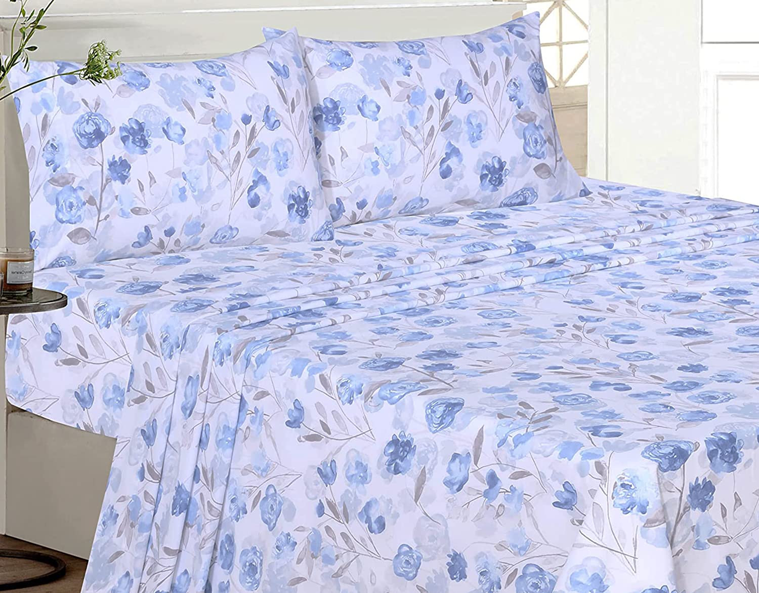 133x72 Woven 100% Cotton Bed Sheets 4 Pcs Bed Sets Organic Cotton Material
