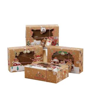 Quality Folding Luxury Christmas Chocolate Cake Cardboard Paper Gift Boxes Transparent wholesale