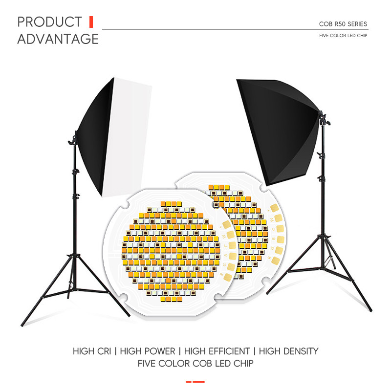 Factory Price 5050 42-46V 300W+300W 700W+700W Five Color COB LED Chip High Power COB CRI95 LED COB Chip for Photography Lights