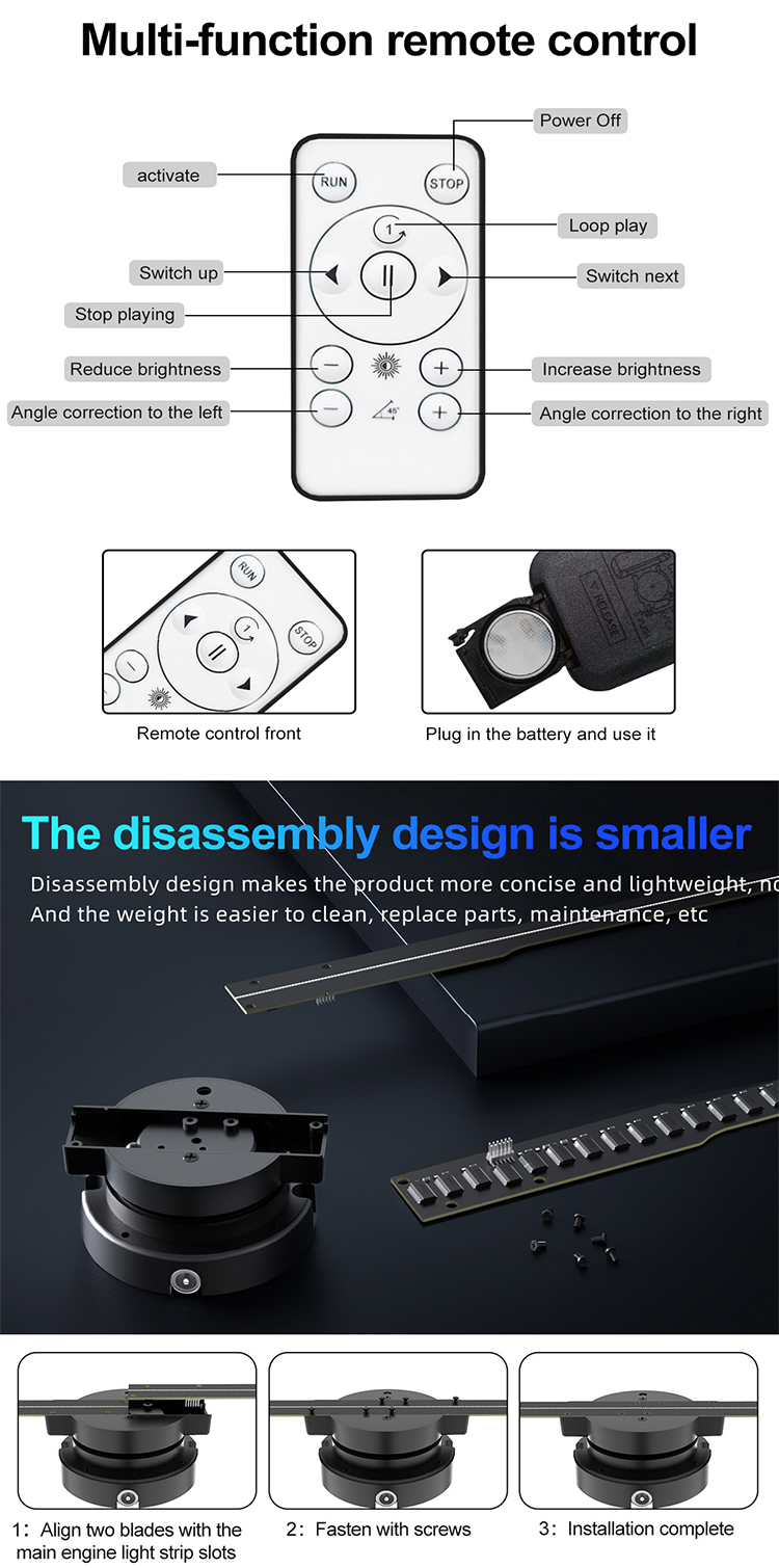 High Resolution Led Fan 3d Hologram Display Wifi Holographic Projector Fan 150cm 42cm