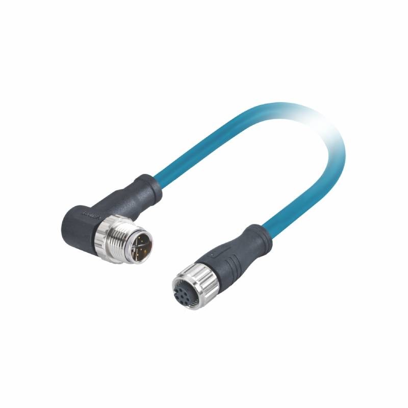 Oem M12 Ethernet Cable X Code Right Angled Male Connector Pur Cat 6a 4px26awg