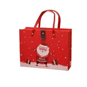 Quality Gift Luxury Christmas Box Packaging Red Box With Handle wholesale
