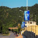 High Brightness Led Display Billboard 3G Wifi Street Light Advertising Pole