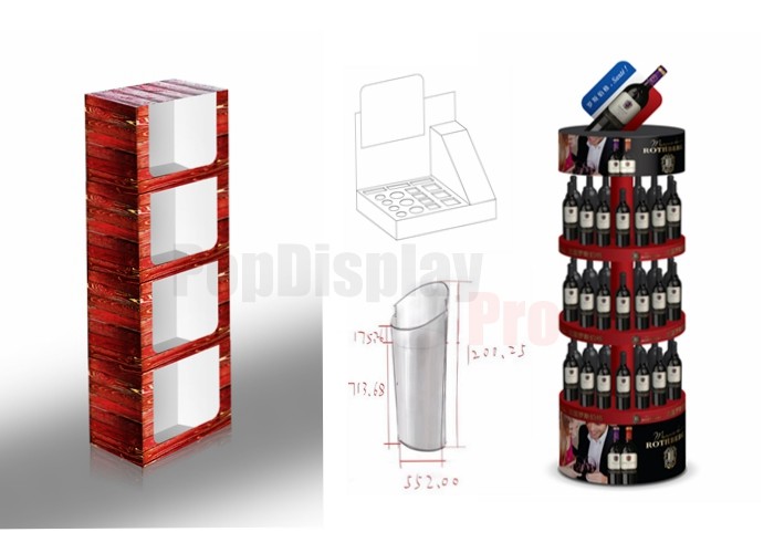 Store Eye Catching Cardboard Trash Bins 2 Segments For FMCG Snacks