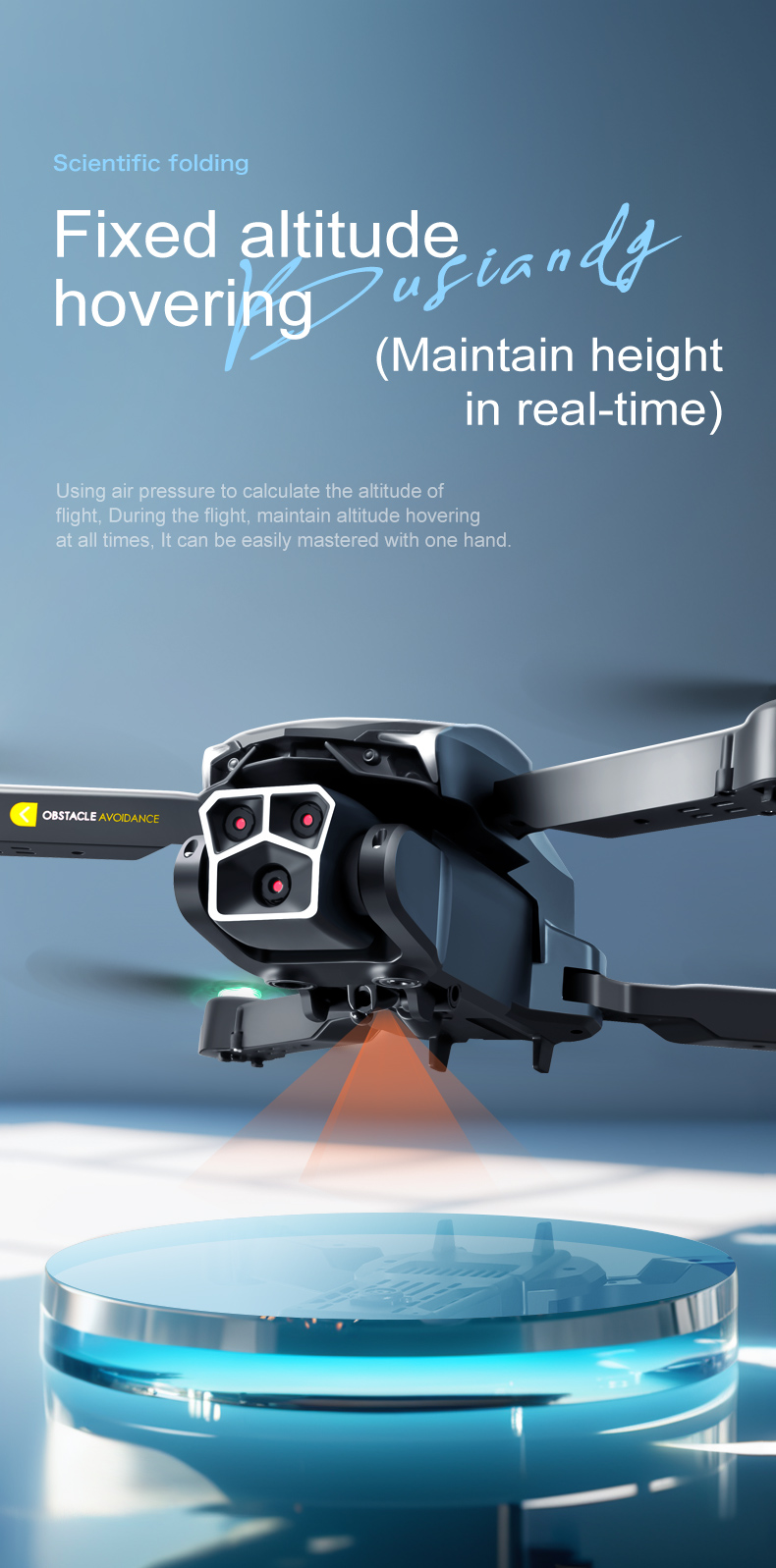 Black Lu600 Folding Drone Photography 2.4g Wifi Mini Drone 4k Waterproof Optical Flow Air Drone Quadcopter for Beginner