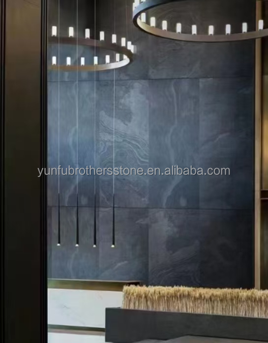 Flexible Slate Stone Sheets Wall Cladding in Modern Design for Hotel Villa Interiors