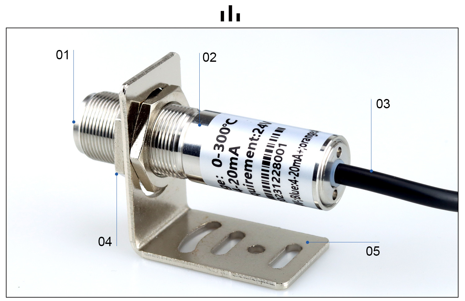 Temperature Transmitter 4-20mA Output Pyrometer Temperature Sensor