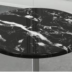 Smooth Surface Oval Black Marble Top Sofa Table Height 55cm