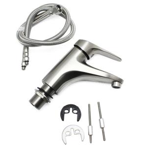 Quality Ceramic Cartridge Stainless Steel Faucet For Bathroom Sink wholesale