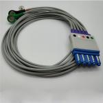 No Sterile HP / PH Ecg Trunk Cable , 5 Leads Snap Holter ECG Cable