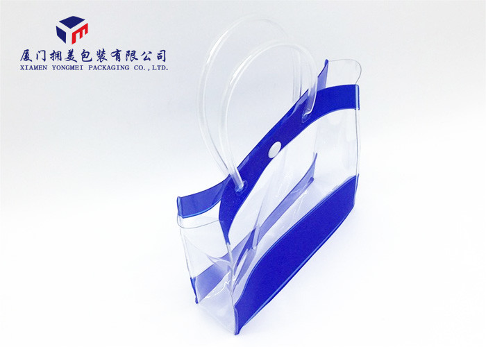 PVC Pipe Carried Handle Plastic Gift Bags Soft PVC Bags With Button Height 15cm