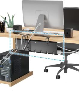 Quality No Drill Power Strips Basket Cable Racks for Office Under Desk Wire Holder 430x100x100mm wholesale